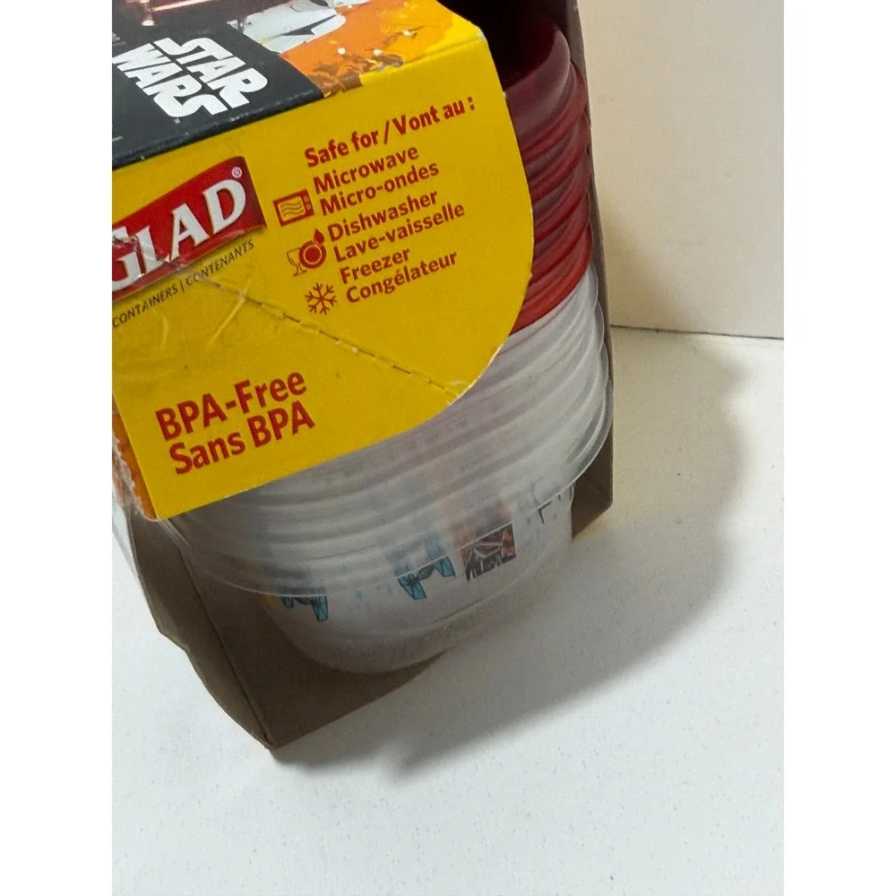 Glad Star Wars‎ Snack Bags 40ct +5 Small Food Storage Containers Set Kylo Ren
